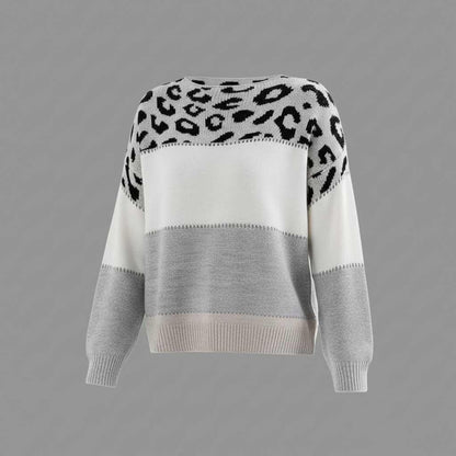 Sweter Cheyenne | Damski Ciepły Sweter z Nadrukiem Panterka